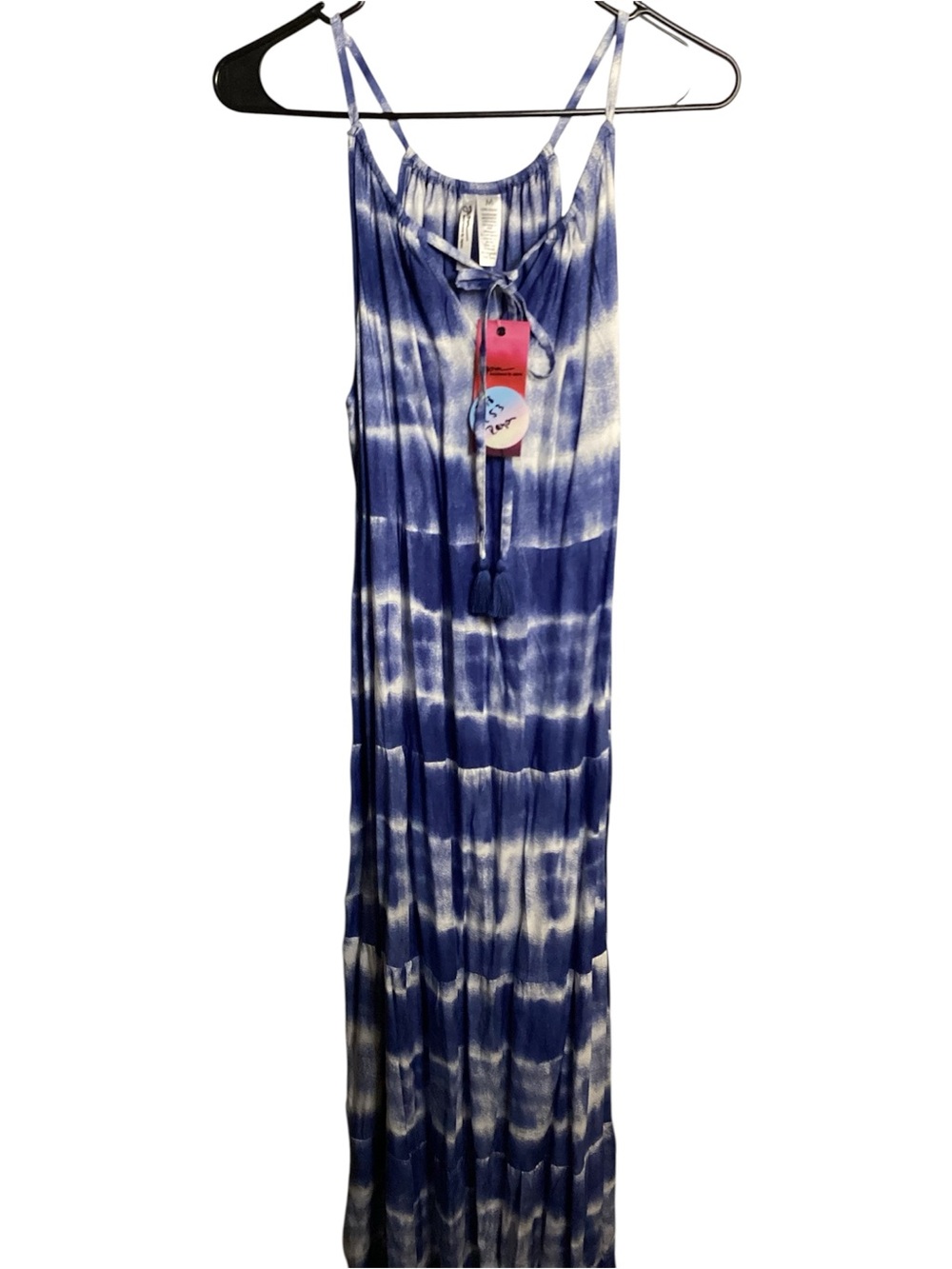 Japna Blue and White Tie-Dye Maxi Dress